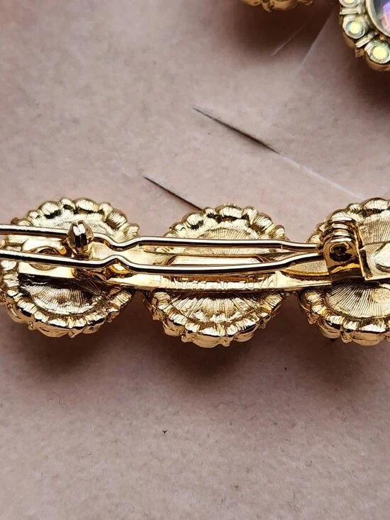 2 Kirks Folly Faceted Rhinestone Hair of Clips Barrette France Vintage Pair Set - Picture 4 of 7